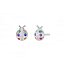 Pendientes Mariquita en Plata de 1ª Ley con Circonitas Multicolor – Dulzura y Color para las Pequeñas